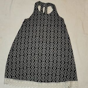 3/$30  Basil Lola Swing Dress‎ with Crochet Hem size Small